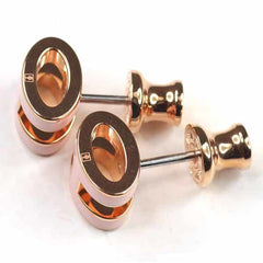 Hermes HERMES Earrings "Mini Pop H" Ash Lacquer Metal Rose Dragee Golden Unused — New - Store Return