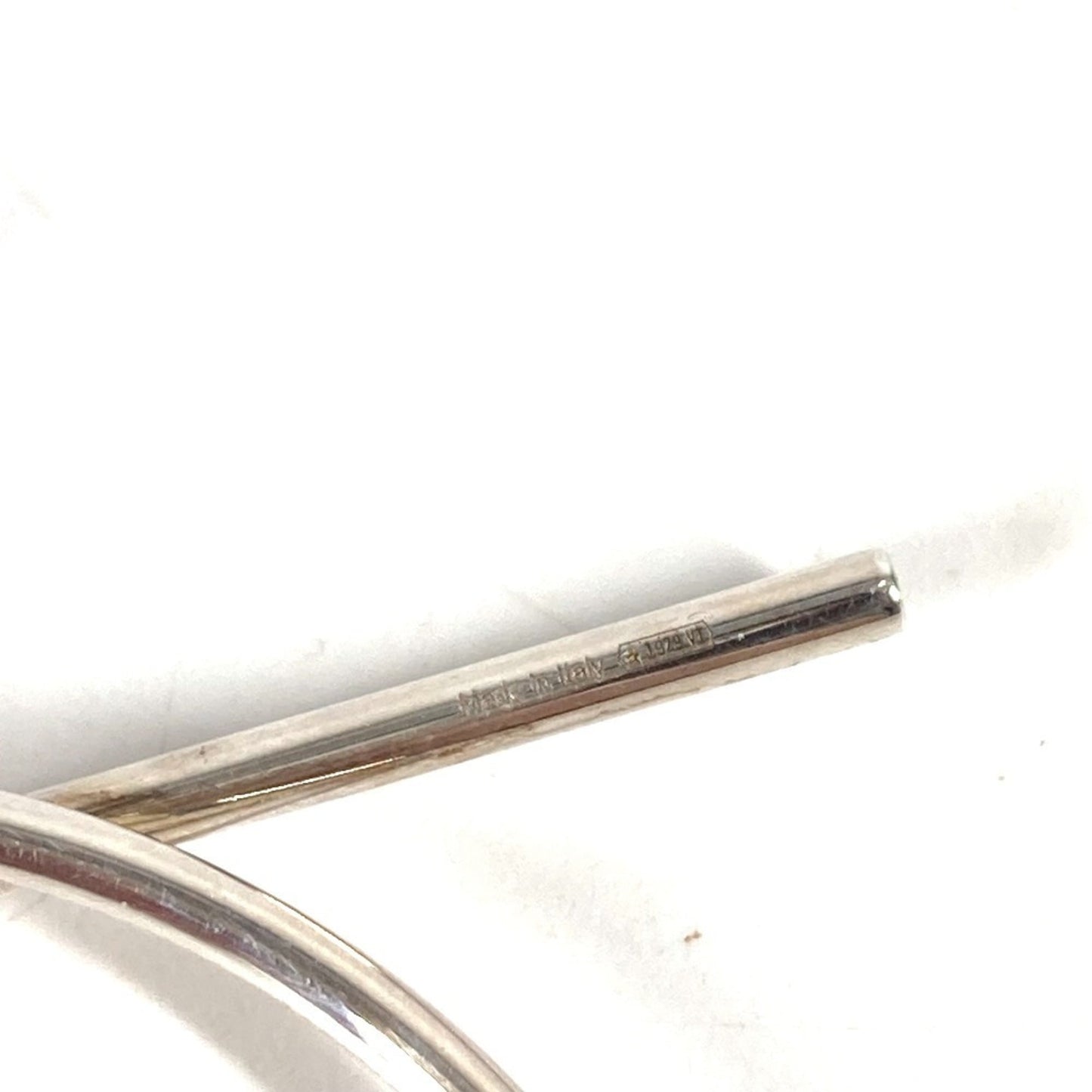 HERMES Loop MM Hoop Earrings with Logo, AG925 Silver, for Men and Women