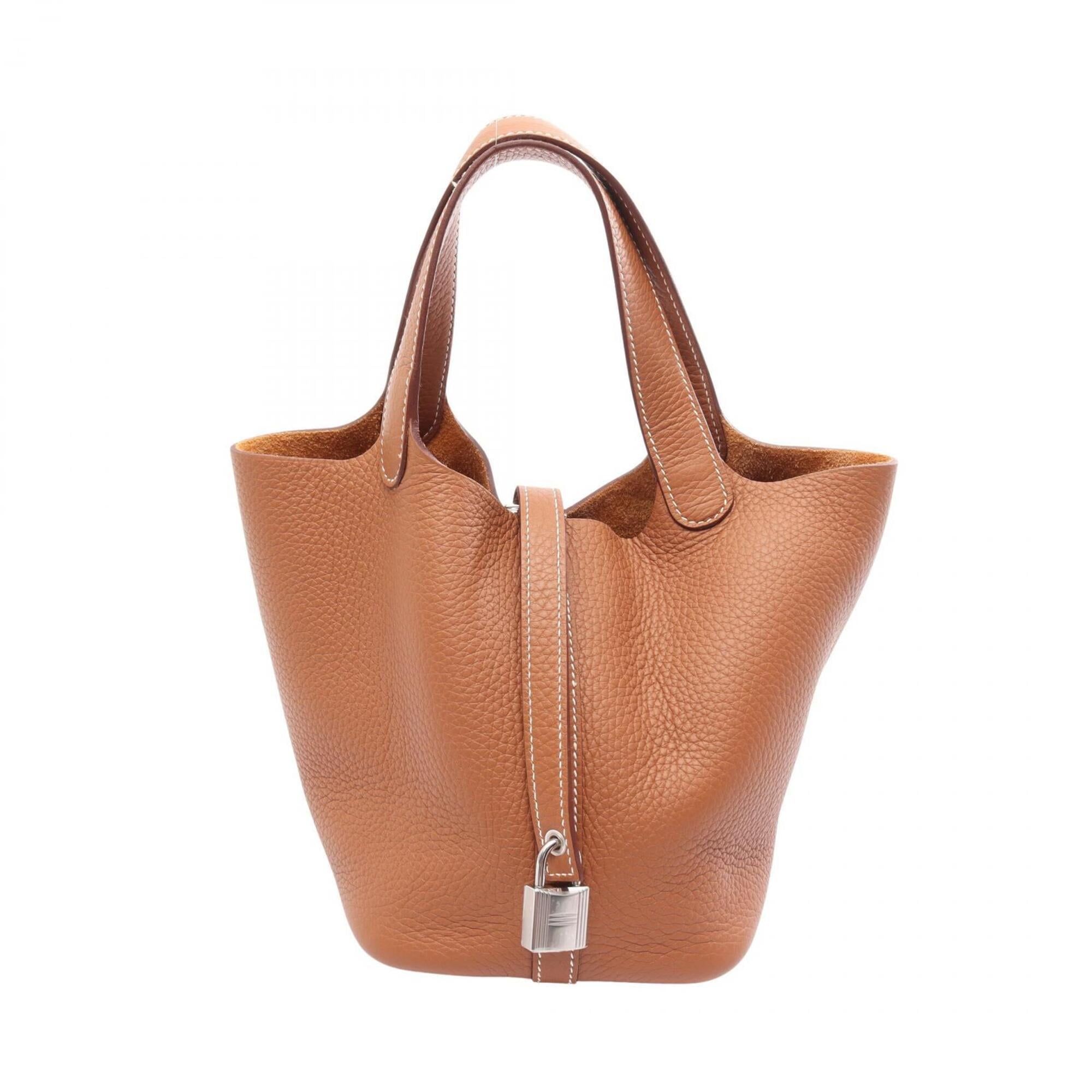 Hermes Picotin Lock PM Handbag, Leather, Taurillon Clemence Women's, Brown — New - Store Return
