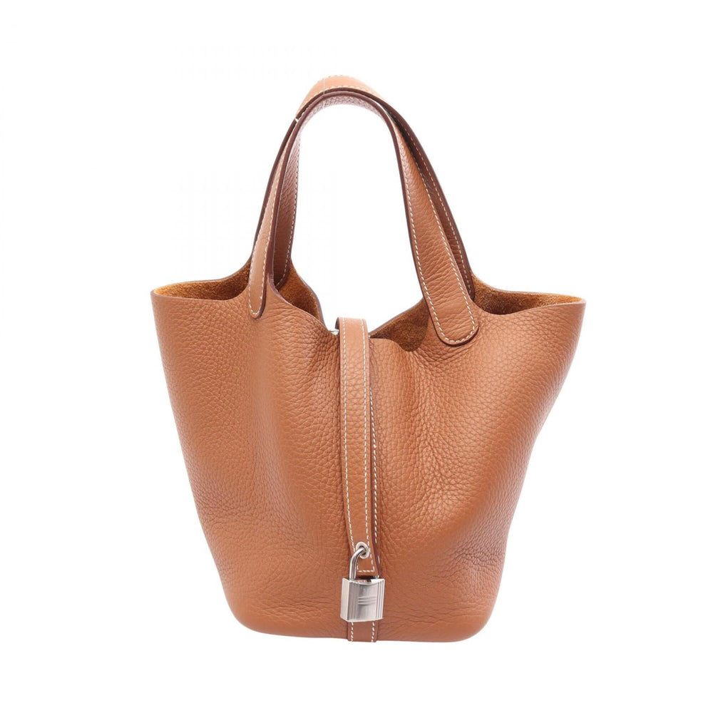 Hermes Picotin Lock PM Handbag, Leather, Taurillon Clemence Women's, Brown — New - Store Return