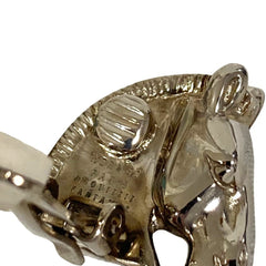 HERMES Cheval Horse Earrings, Silver Color, Women's — Like New