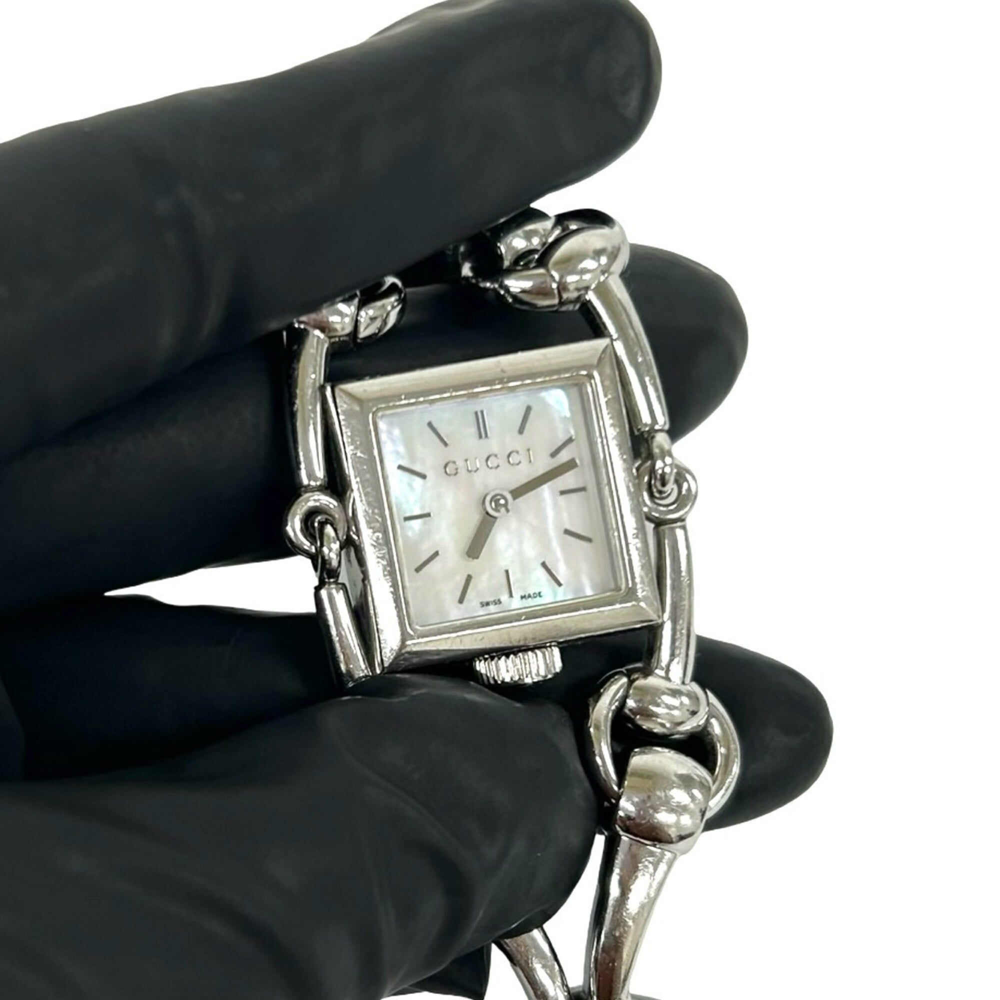 GUCCI Signoria Stainless Steel Quartz Wristwatch, Silver, 34731 — Good