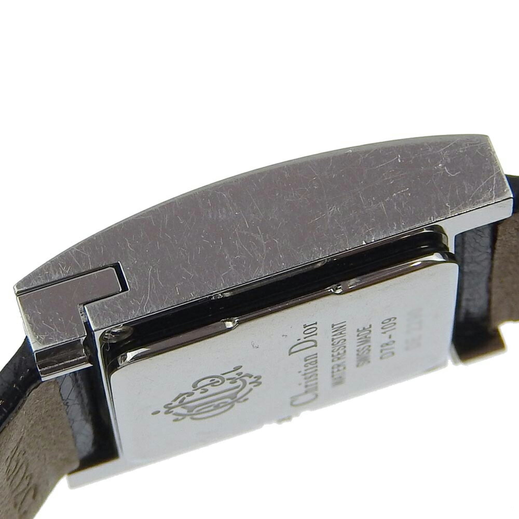 Christian Dior Malice D78 109 Mirror Dial SS Leather Quartz 19mm Women's 2 Hands — Good