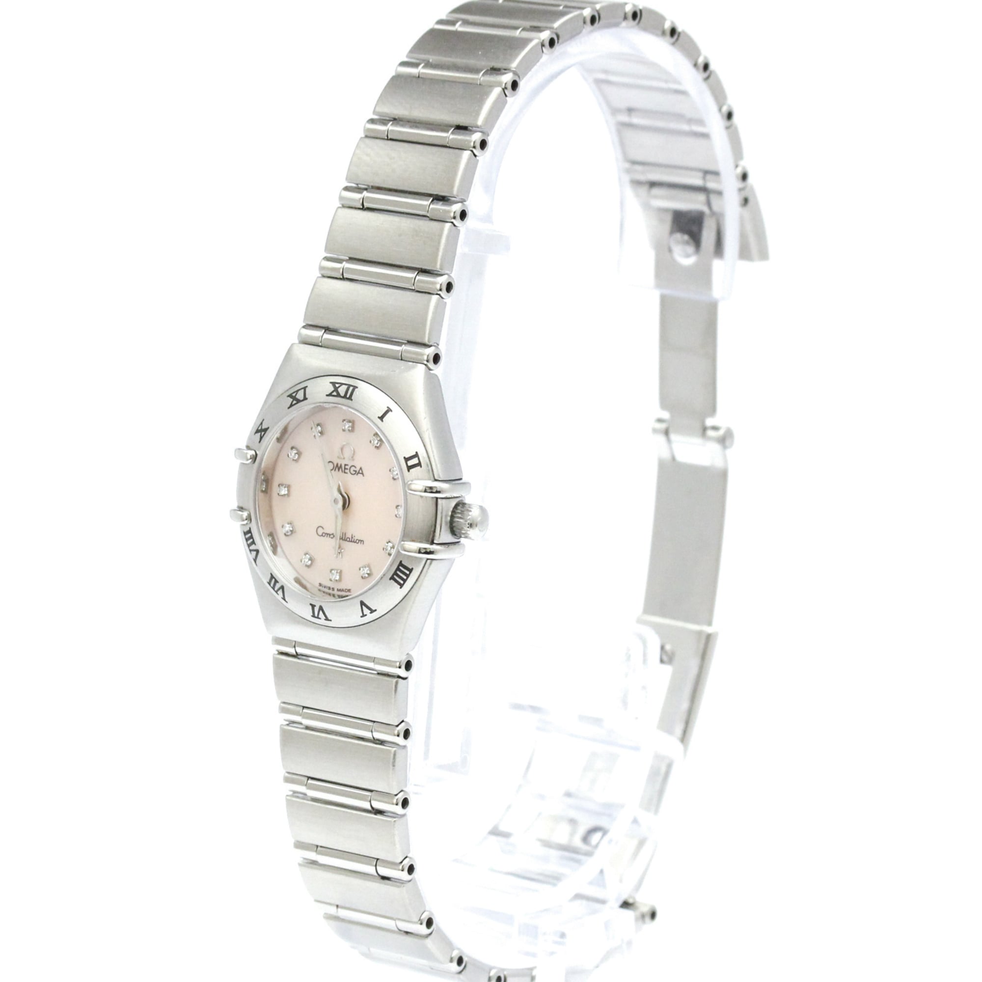 OMEGA Constellation Diamond Pink MOP Dial Quartz Watch 1562.65 Polished — Very Good