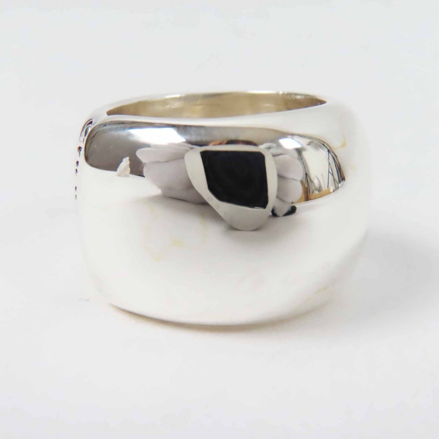 CHANEL Large Logo Ring, SV925 Silver, 19.5g, Women's