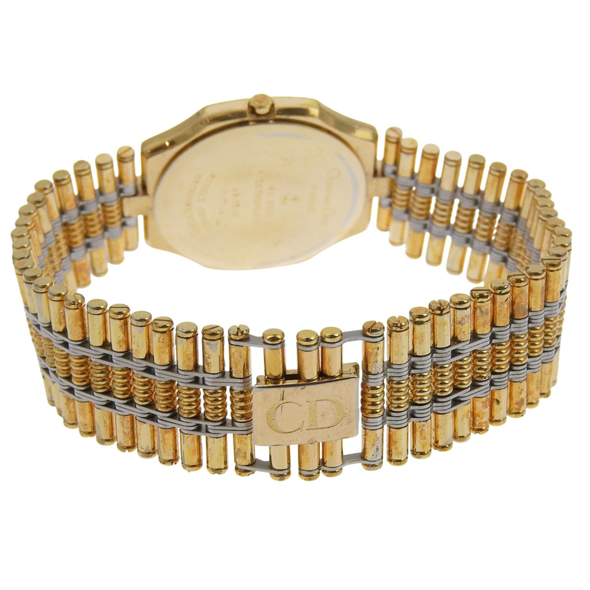 Christian Dior Date Watch 45.15.01 Gold-Plated Quartz Analog Display Gold Dial Men's — Good