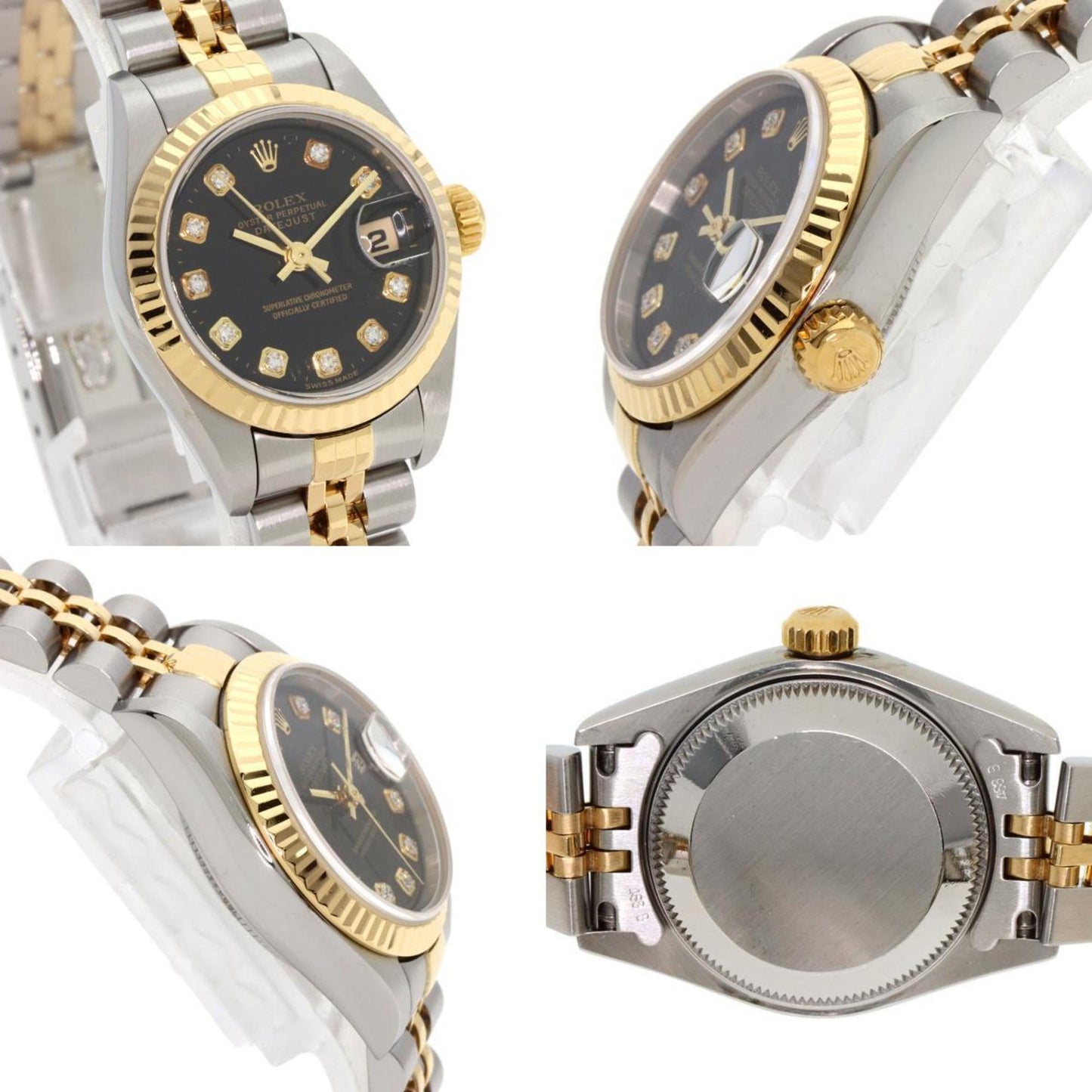 Rolex 69173G Datejust 10P Diamond Watch Stainless Steel SSxK18YG Ladies ROLEX