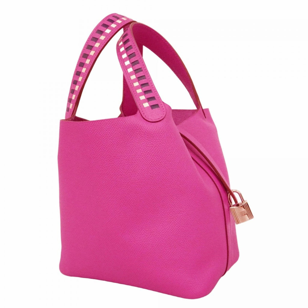 Hermes Hermès Picotin Lock PM Traces Handbag in Epsom Leather, Magnolia Blue Sapphire with C Stamp, Women's, P2414970