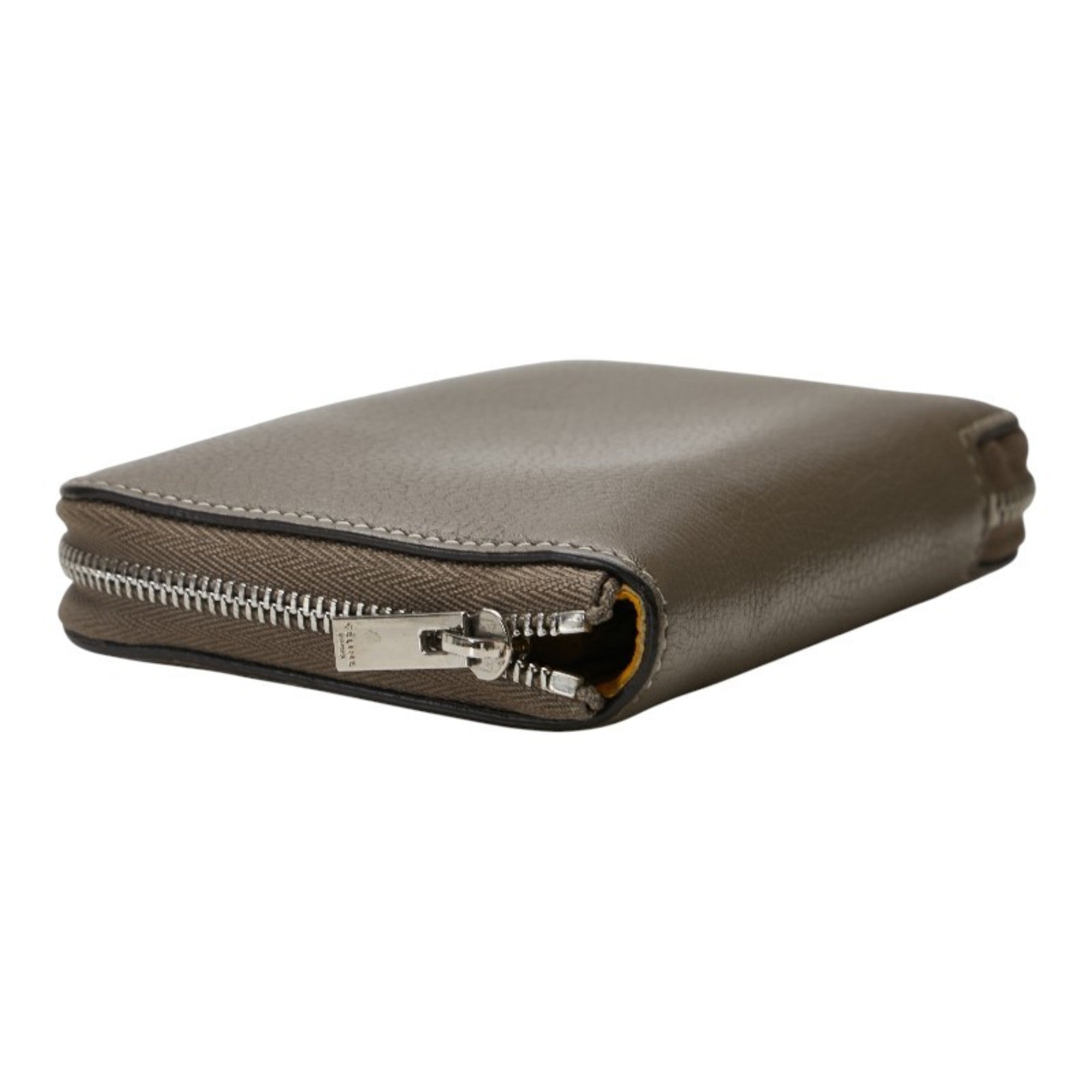 Celine Women's Bi-fold Wallet with Zip-Around Closure, Greige Leather