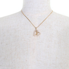 LOUIS VUITTON 2024 M02389 My LV Heart Rhinestone Gold Necklace with Box and Dust Bag, Made in Italy, Women's — Like New