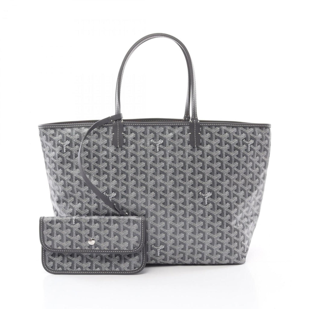 Goyard Saint Louis PM Tote Bag, Coated Canvas and Leather, Women's, Gray White