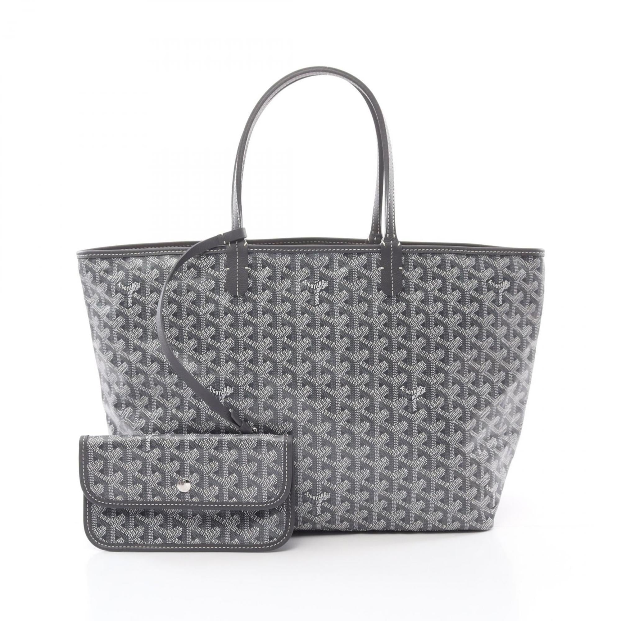 Goyard Saint Louis PM Tote Bag, Coated Canvas and Leather, Women's, Gray White