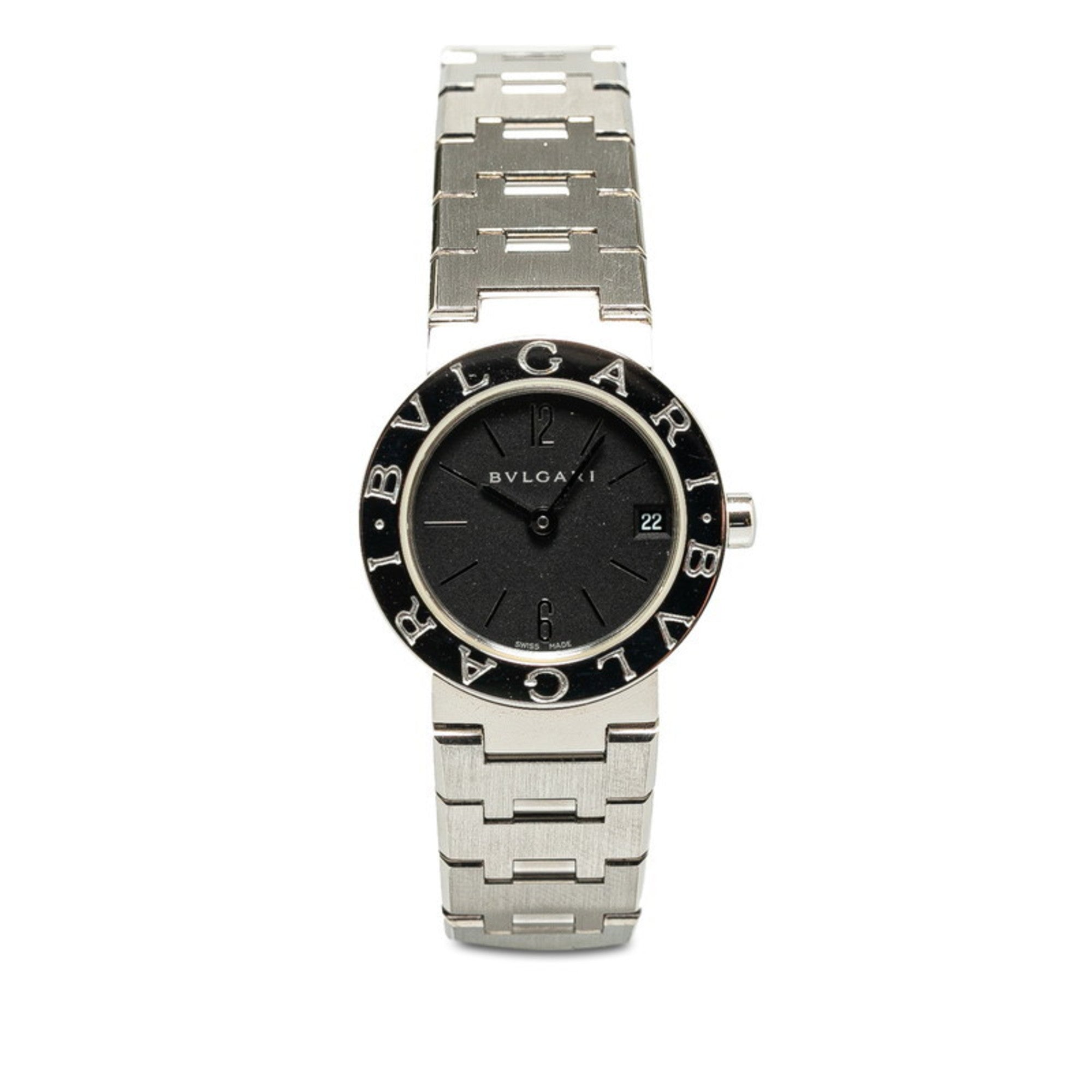 BVLGARI Watch BB23SS Quartz Black Dial Stainless Steel Women's — Very Good