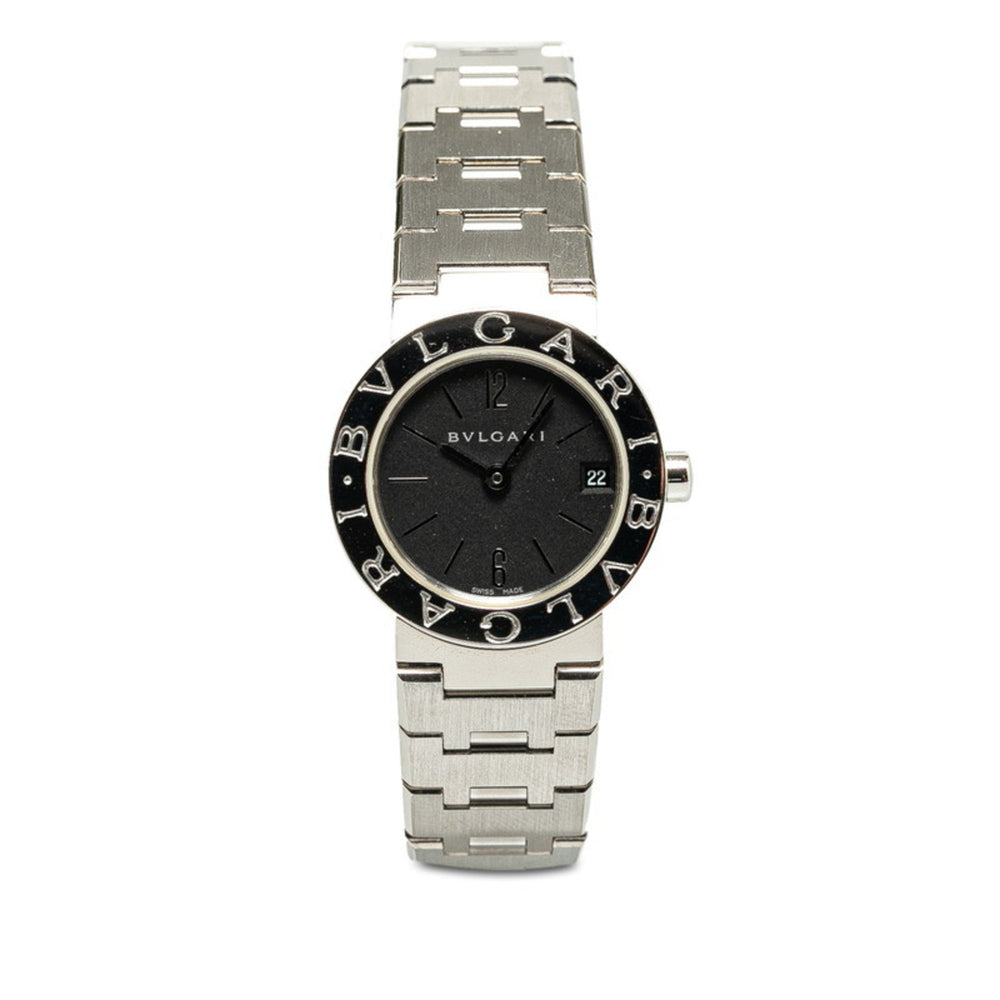 BVLGARI Watch BB23SS Quartz Black Dial Stainless Steel Women's — Very Good