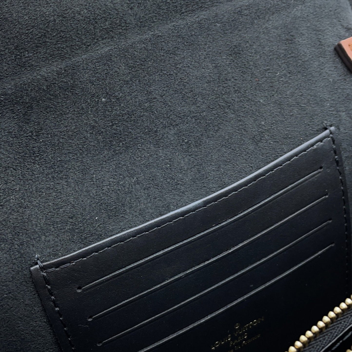 Louis Vuitton Monogram Reverse Portefeuille Dauphine Chain Wallet M68746 Black