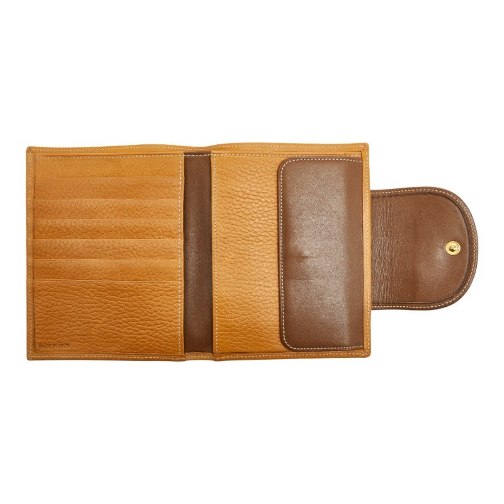 LOEWE Anagram Bifold Wallet Brown Leather Women's