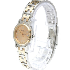 HERMES Clipper Pink Gold Plated Steel Watch CL4.221 Polished — Very Good