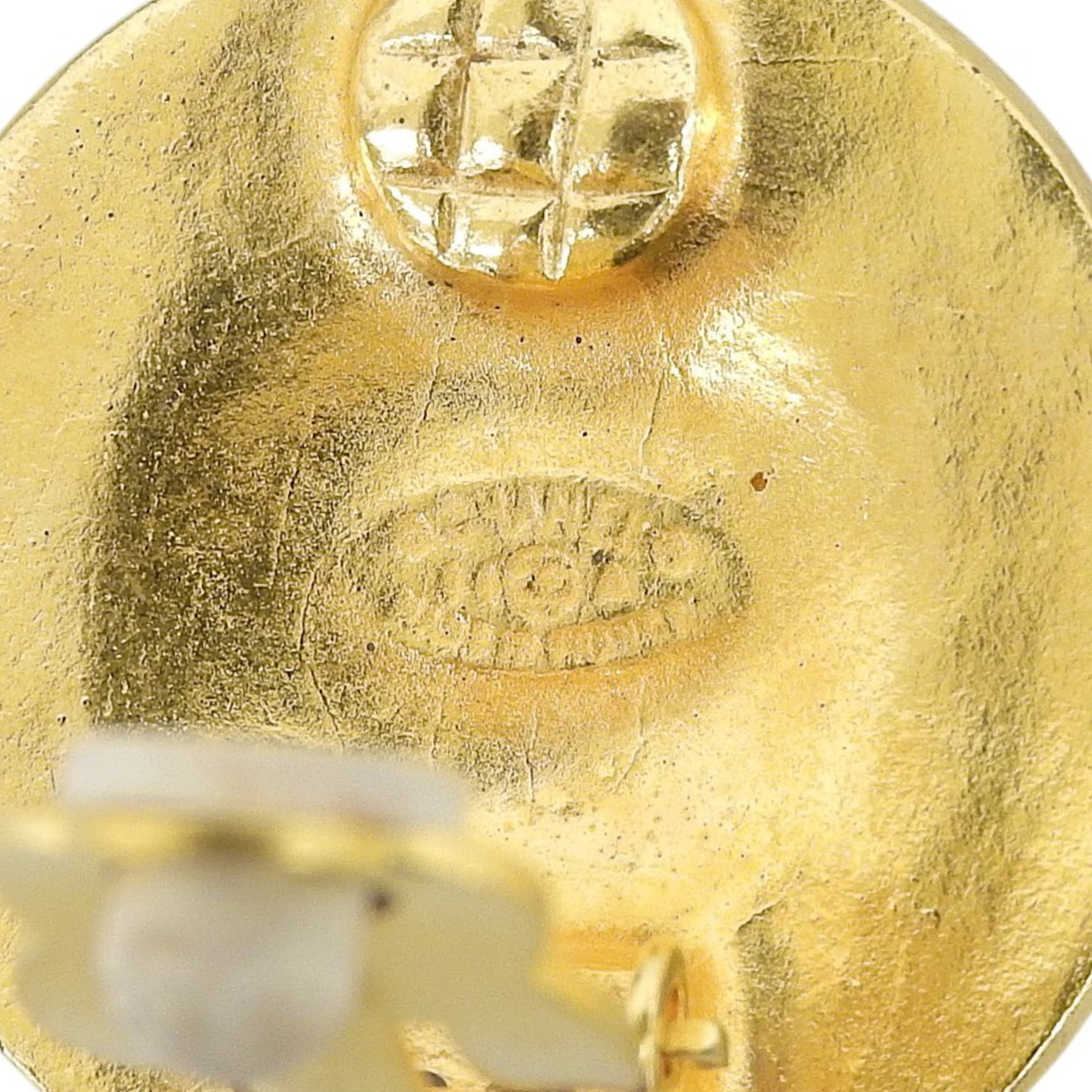 CHANEL Vintage 94A GP Coco Mark Round Earrings (Pair) - Gold Made in France Women's Comes with Box — Like New