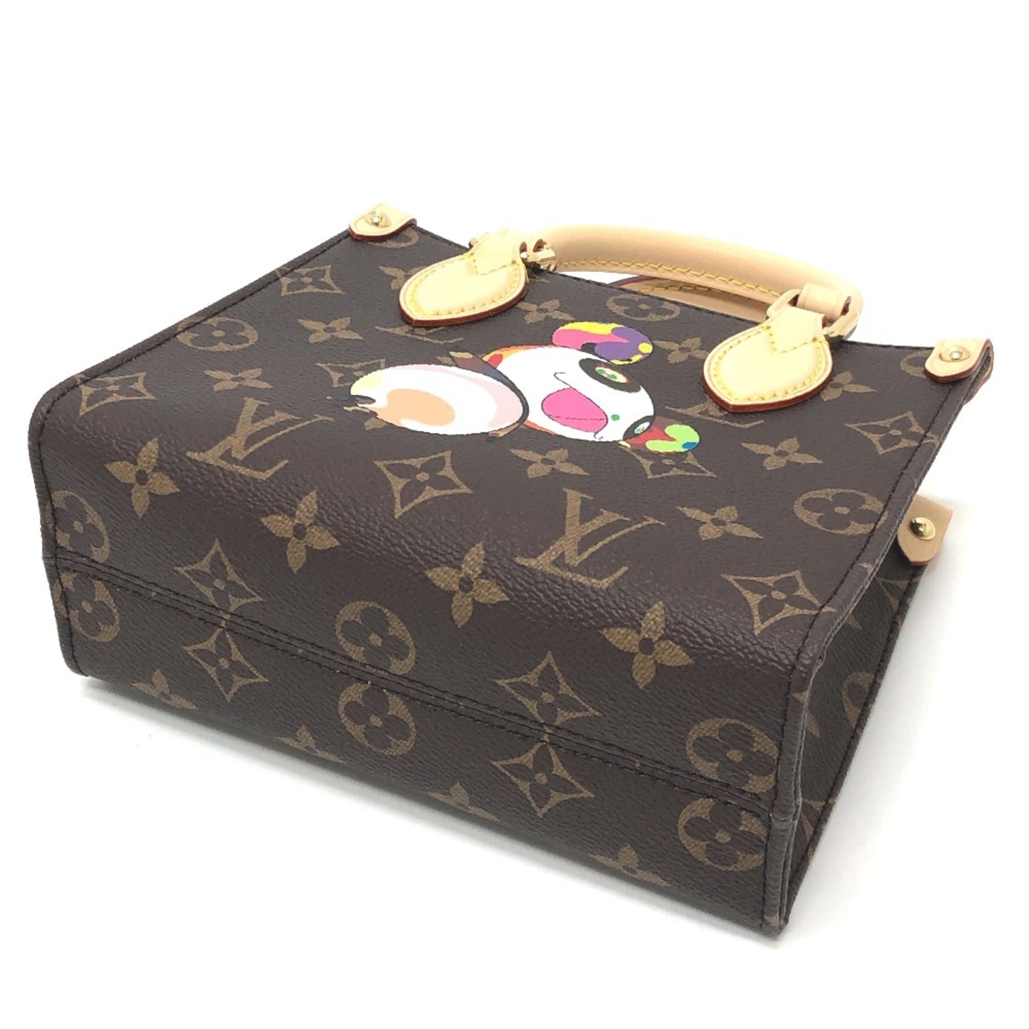 LOUIS VUITTON M13668 LV x TM On the Go BB Takashi Murakami Panda 2WAY Bag Shoulder Handbag Crossbody Monogram Canvas Women's Brown — New