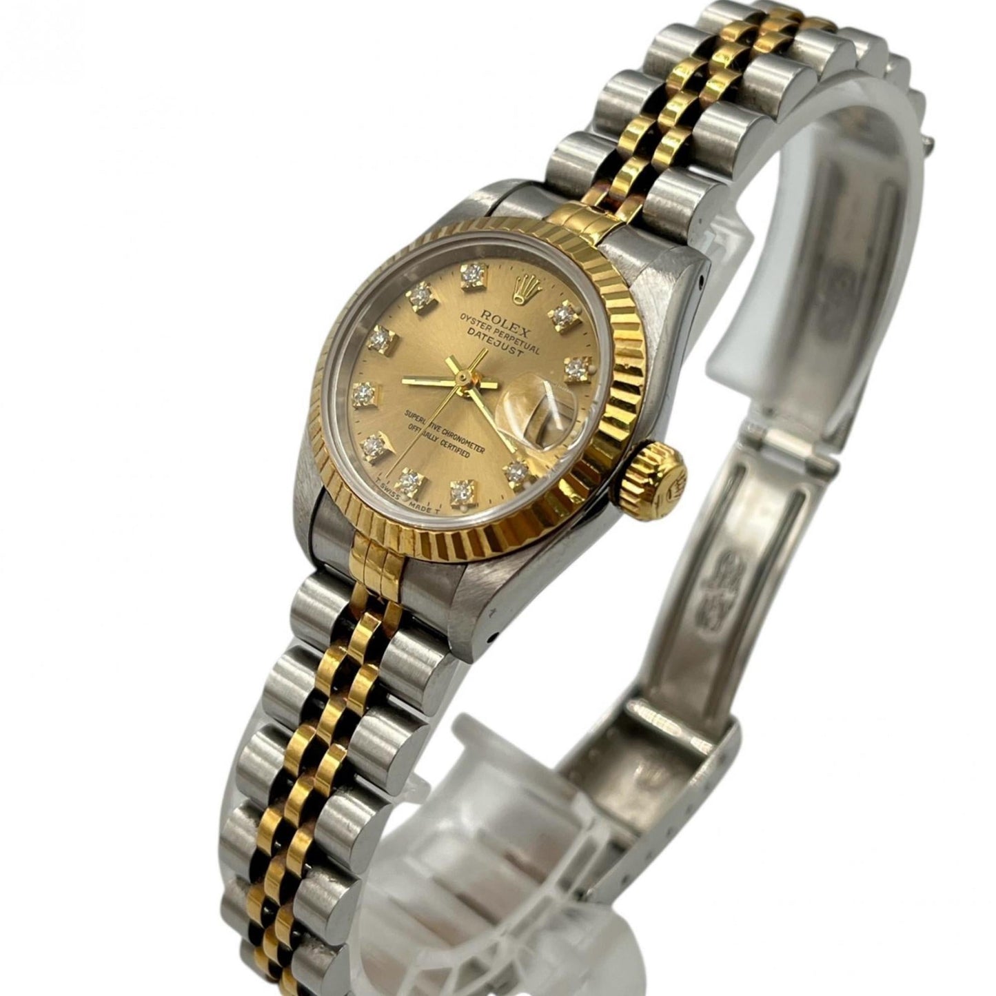 Rolex Datejust Watch 69173G with 10 Diamonds, Stainless Steel and Yellow Gold, Women's