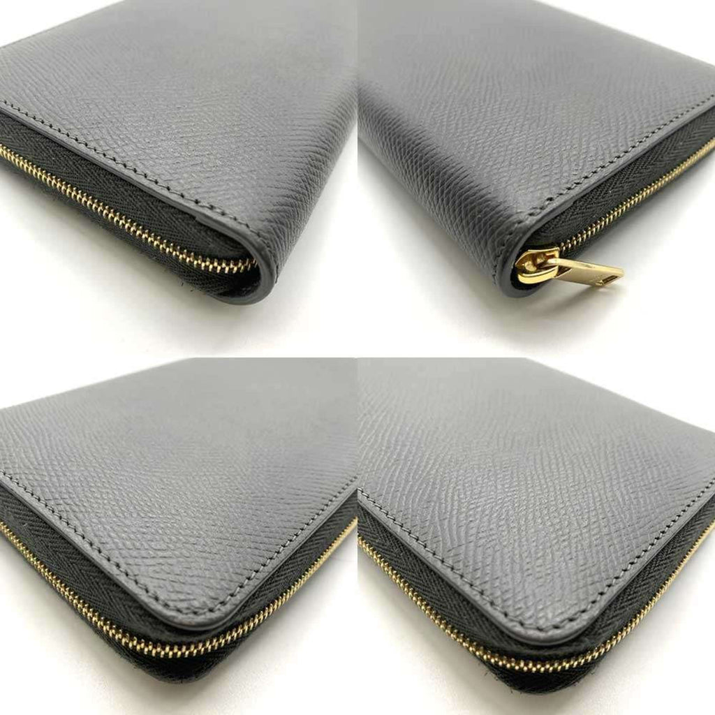 Celine Round Long Wallet in Grey Leather, Women's, 10B553BEL