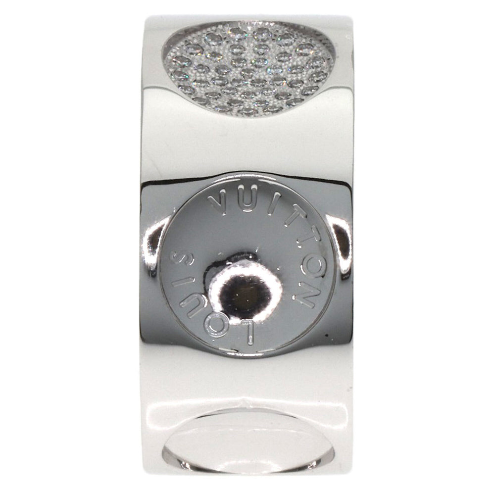 Louis Vuitton Grand Bague Empreinte Diamond Ring #53, 18K White Gold, Women's — Like New