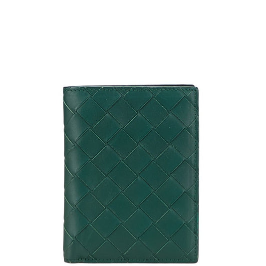 Bottega Veneta Intrecciato Long Wallet Green Leather Women's BOTTEGAVENETA