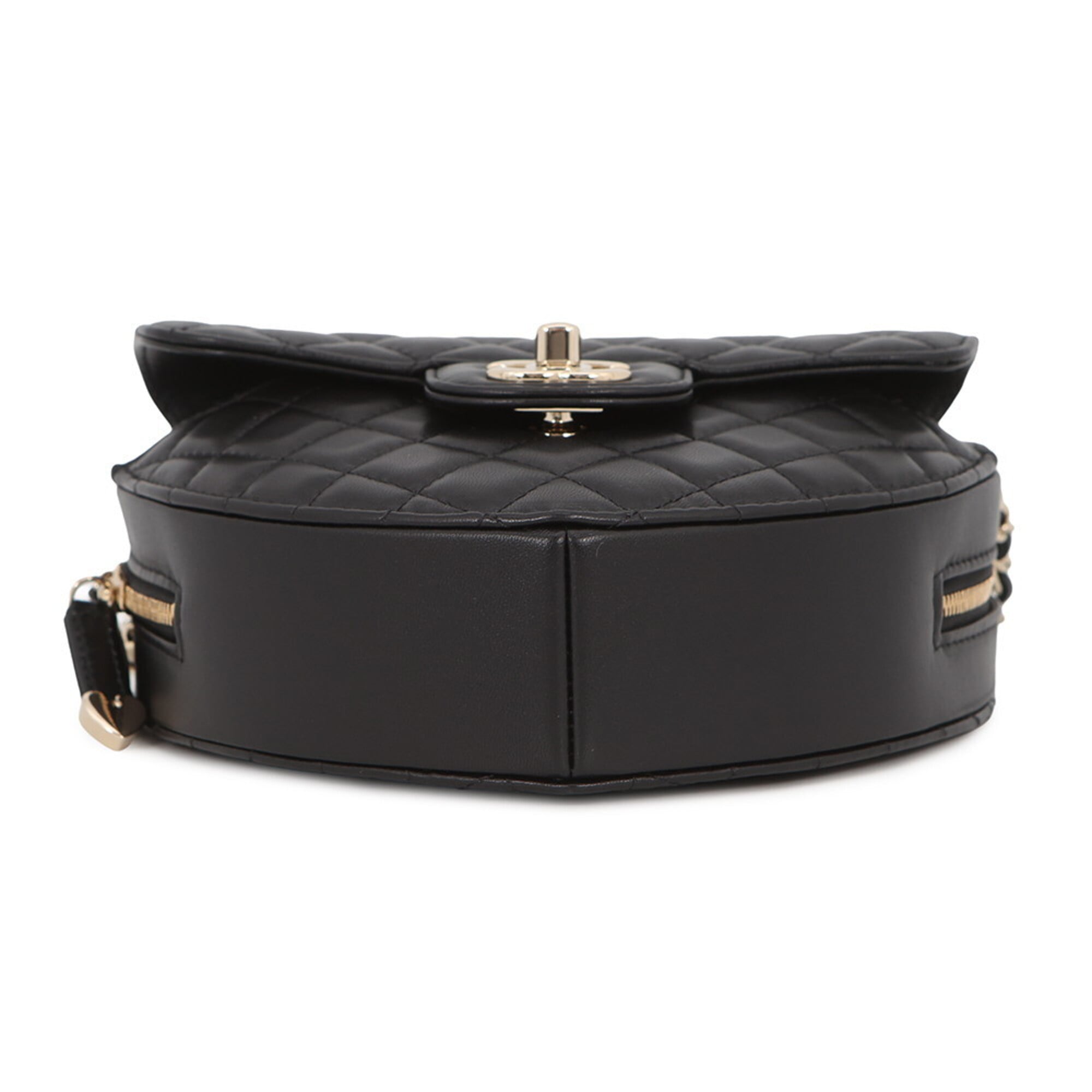 Chanel Chain Shoulder Bag Matelassé Coco Mark Heart Lambskin AS5764 CHANEL Black Handbag Women's — Like New