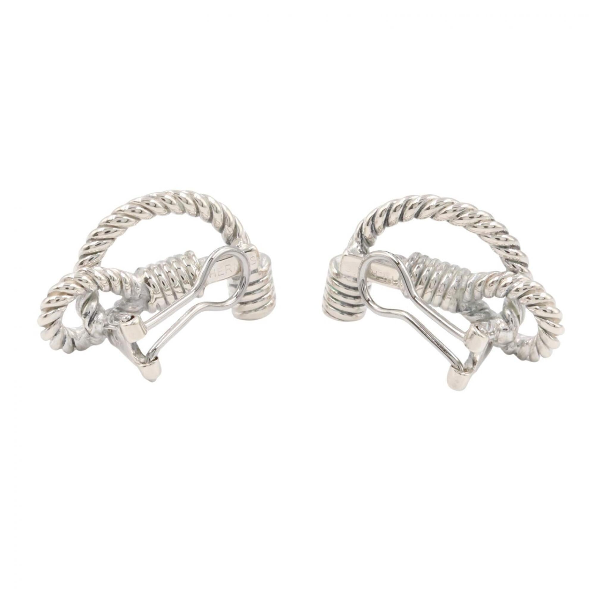 Hermes Rope Earrings, Sterling Silver 925, Women's Tone — Like New