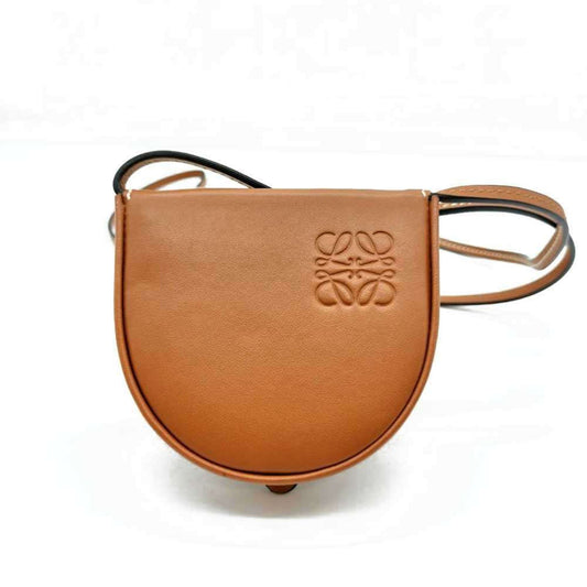 LOEWE Heel Pouch Mini Shoulder/Coin Case Brown Leather Anagram