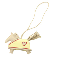 Like New Hermes Rodeo Robeo Coeur PM Heart Clé Jaune Milton Rouge Ladue Agneau Milo K Stamp (2025) Accessory Bag Charm 1483 HERMES — Like New