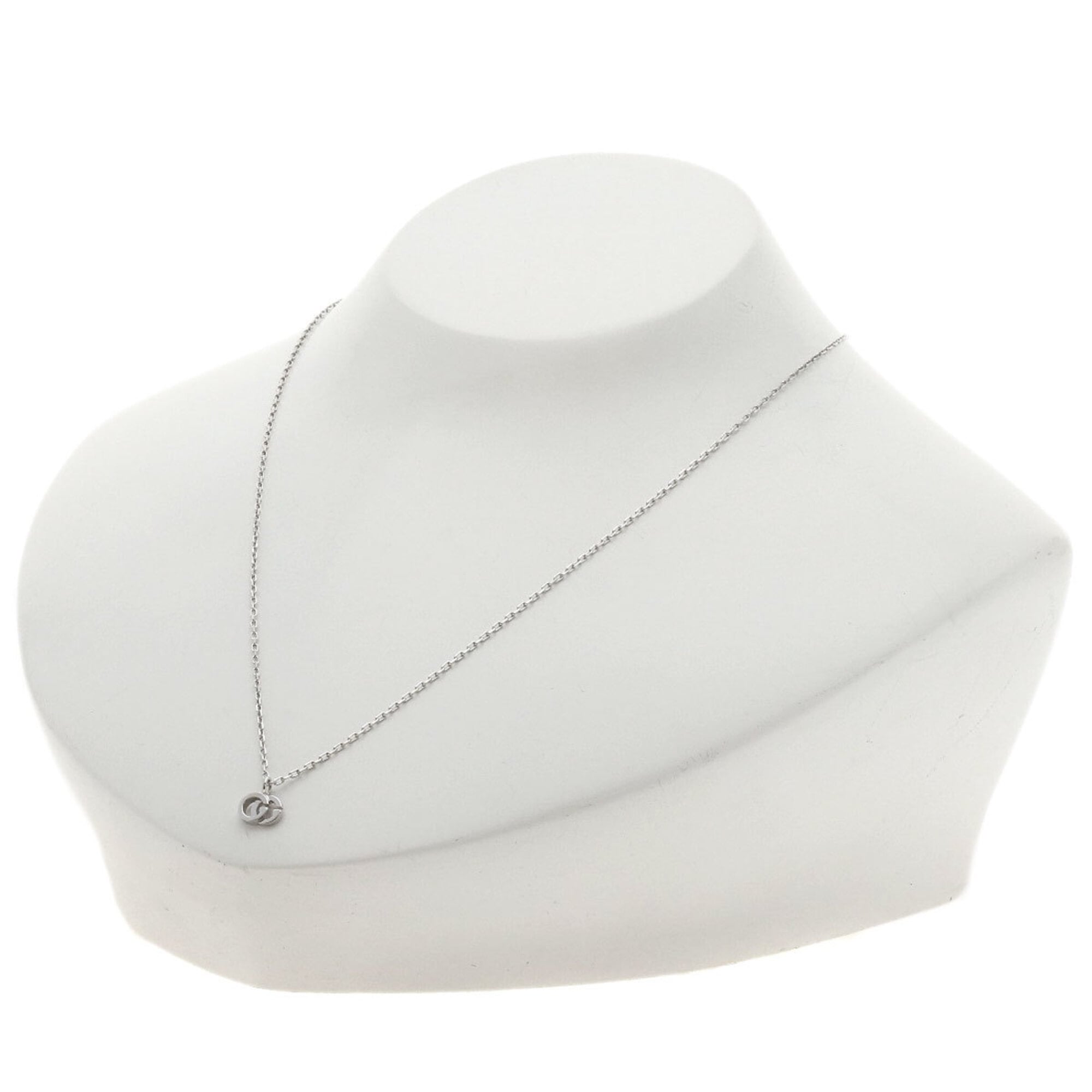 Gucci Double G Necklace 18K White Gold Women's GUCCI — Like New