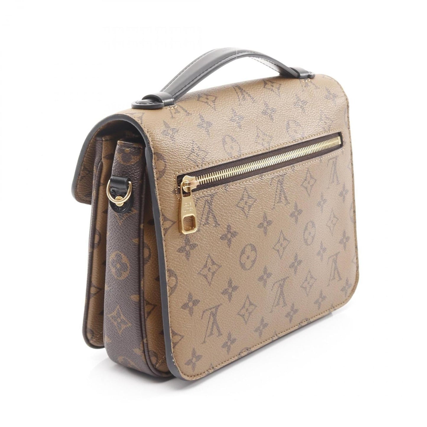 Louis Vuitton Metis MM Monogram Reverse Pochette Handbag, Coated Canvas and Leather, Women's, Brown Black, M44876