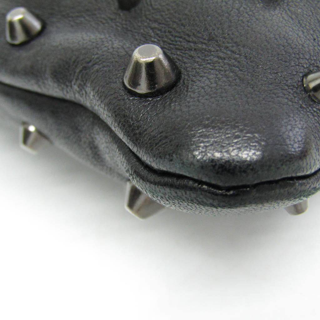 Jimmy Choo Studs Men,Women Leather Clutch Bag Black