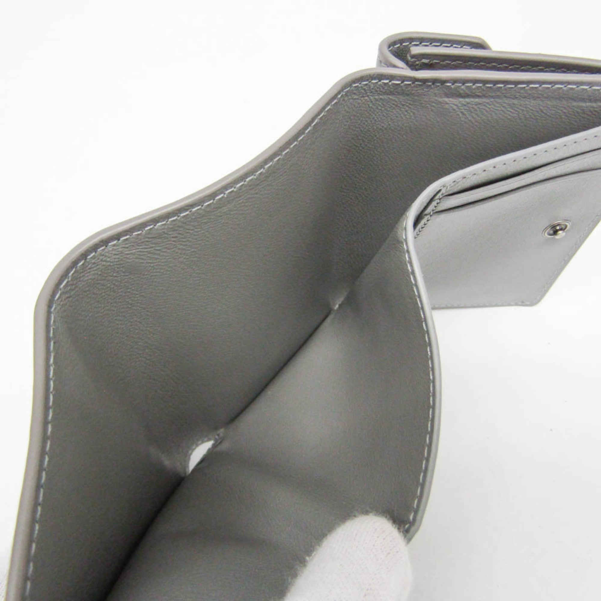 Balenciaga Envelope 736730 Women's Leather Wallet (tri-fold) Gray