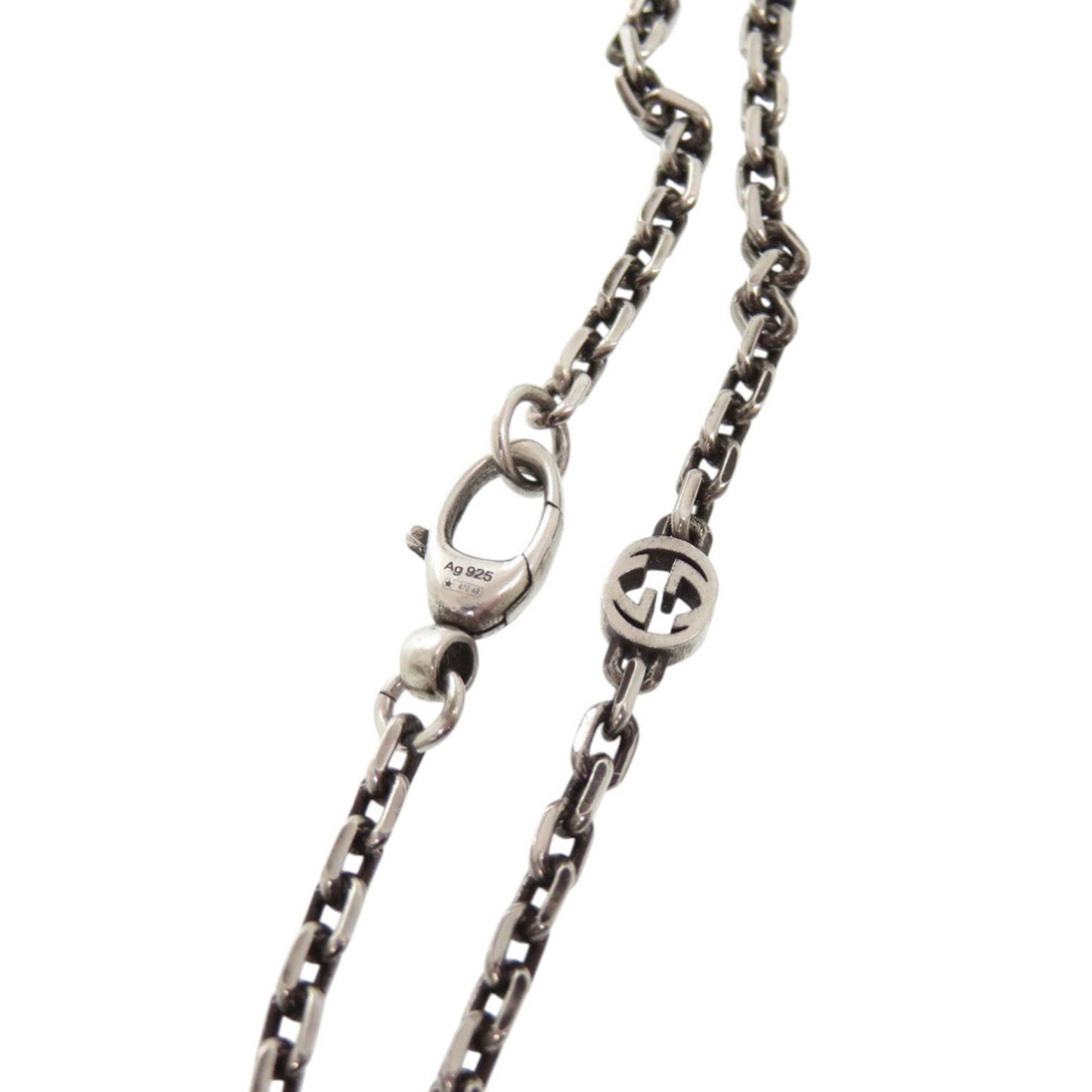 Like new Gucci Tiger Head Interlocking G Necklace in 925 Sterling Silver 1361 GUCCI