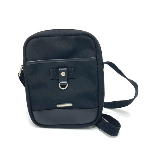 SAINT LAURENT Saint Laurent logo plate shoulder bag, crossbody canvas, leather, ladies, black
