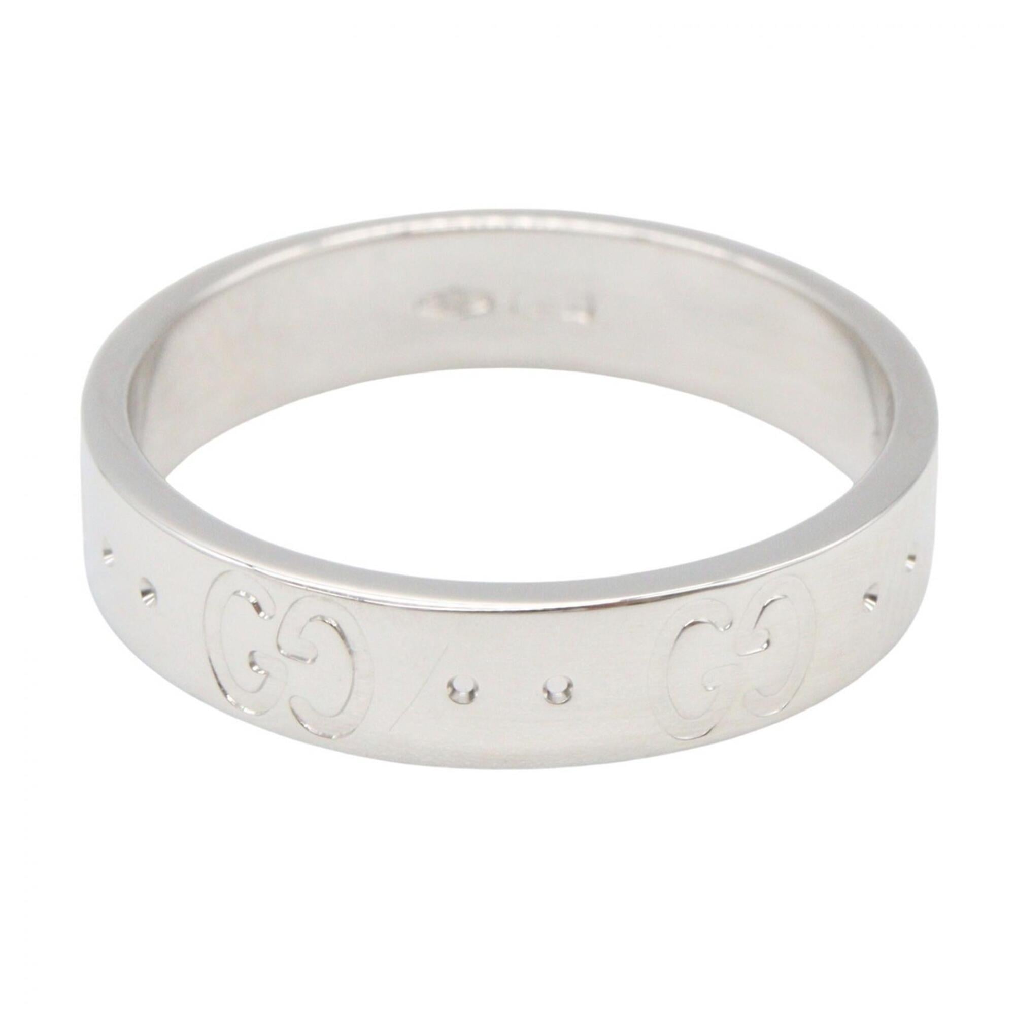 Gucci Icon Ring, 18K White Gold (18KWG), Silver Tone, for Men and Women — Like New