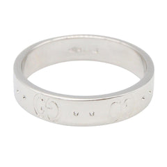Gucci Icon Ring, 18K White Gold (18KWG), Silver Tone, for Men and Women — Like New