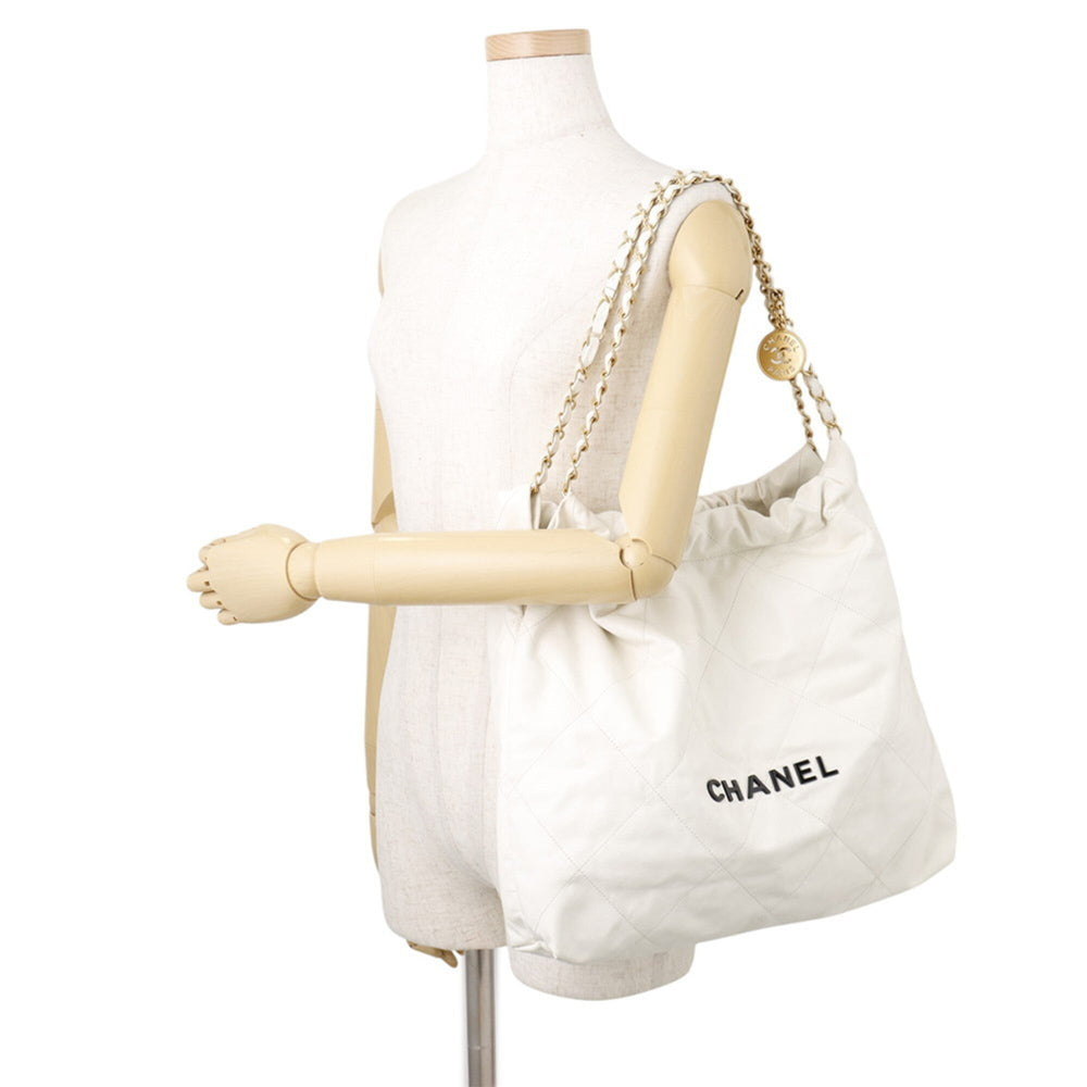 Chanel handbag CHANEL22 Matelassé Small Shiny Calf Leather AS3260 CHANEL White for women — Like New