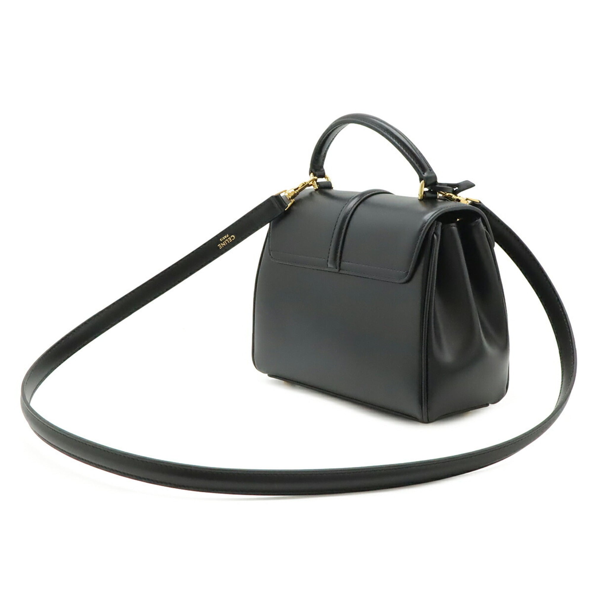 CELINE Mini 16 Seize One-Handle Handbag Shoulder Bag Calfskin Black 197983 — New - Store Return