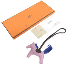 HERMES Rodeo Charm PM Agneau Milo Mauve Sylvestre Blue France Bag B Stamp Made in Women's — Like New