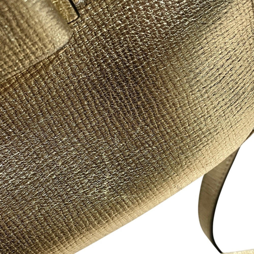 Salvatore Ferragamo Vara Ribbon Camera Shoulder Bag AU-21 H498 Gold Color Women's — Like New