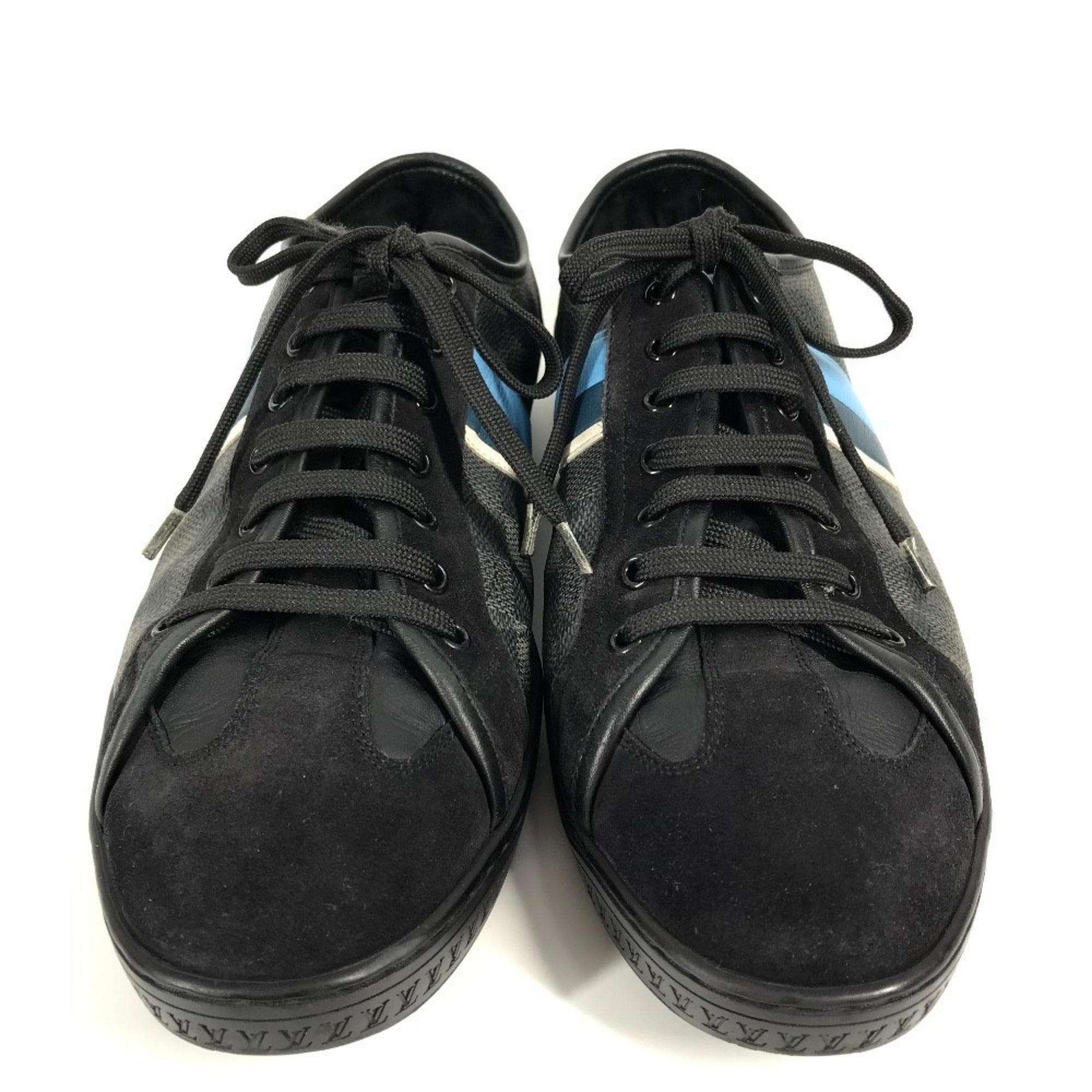 LOUIS VUITTON Damier Graphite lace-up sneakers in canvas, men's, black