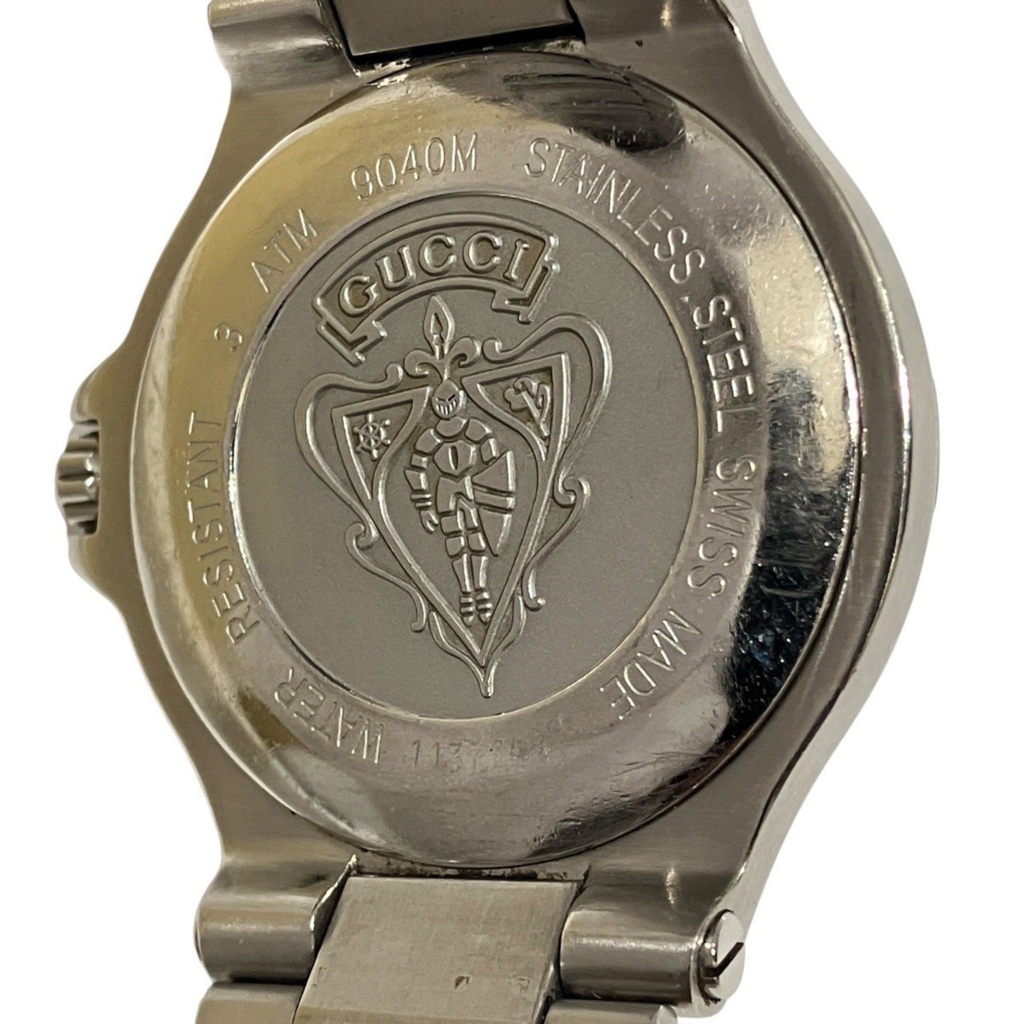 Gucci GUCCI watch, total weight 105.4g, stainless steel, quartz movement, black dial, 9040M — Good