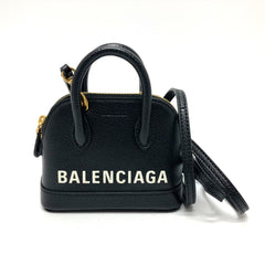 Balenciaga 639756 logo Bag 2WAY Hand Bag Shoulder Bag Black GoldHardware — Like New