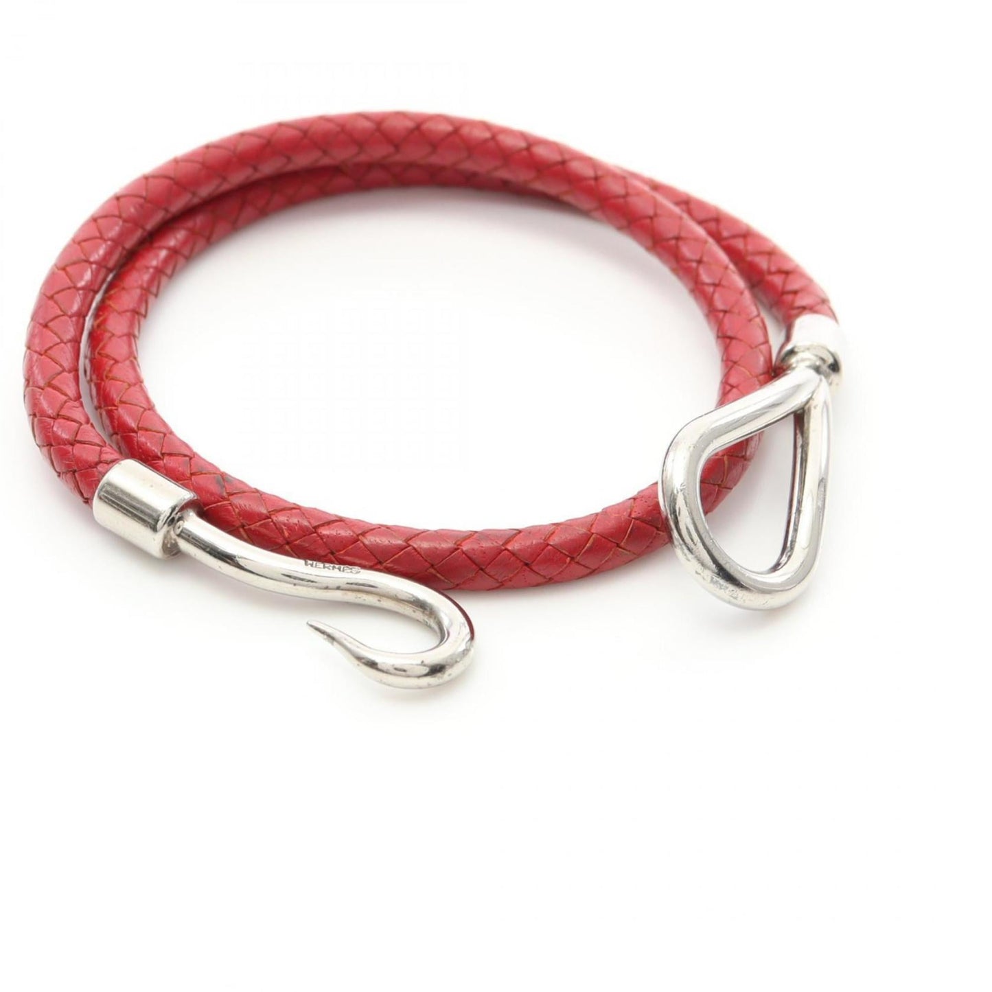 Hermes Hermès Jumbo Choker Bracelet, Leather, Women's, Red