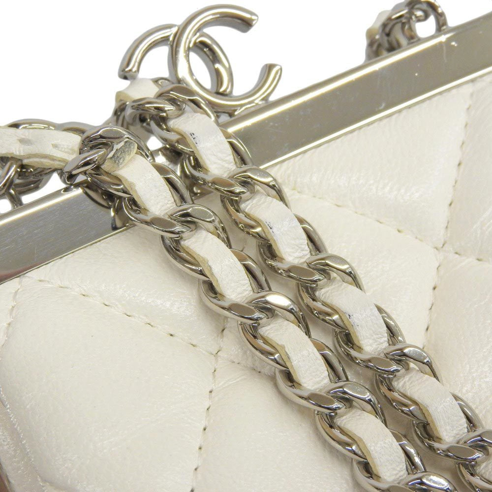 Chanel CHANEL here mark clutch shoulder bag with white seal 3 AP2496 — Like New
