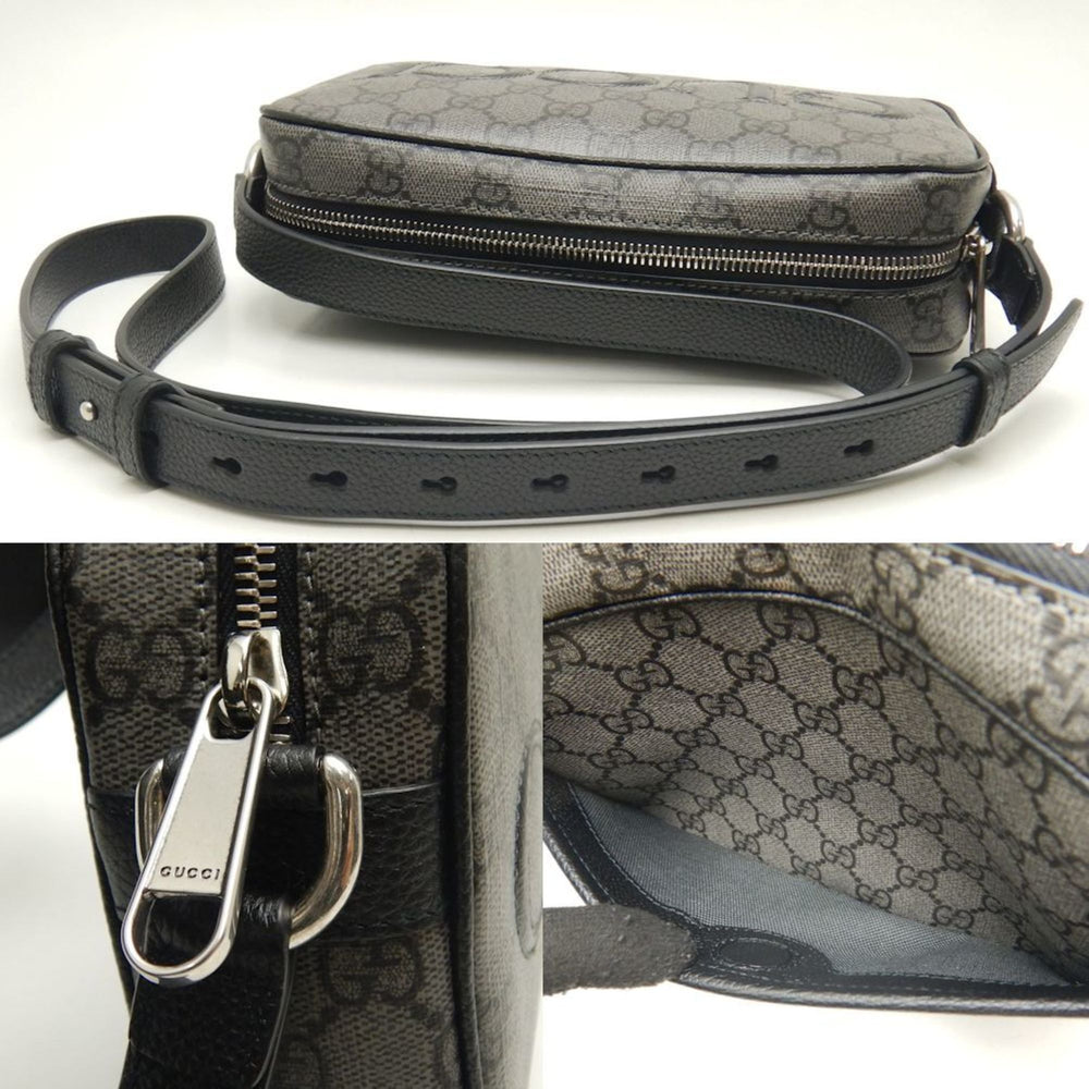 GUCCI Shoulder Bag 768391 GG Supreme Canvas Black 252514 — Like New