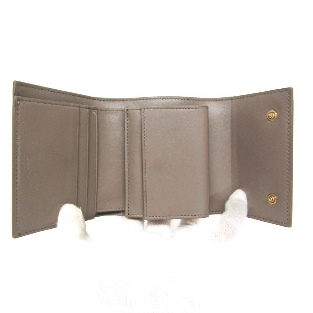 Celine Small Triford Wallet 10B573BEL.31AN Women's  Embossed Calf Leather Wallet (tri-fold) Gray